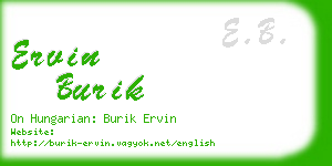 ervin burik business card